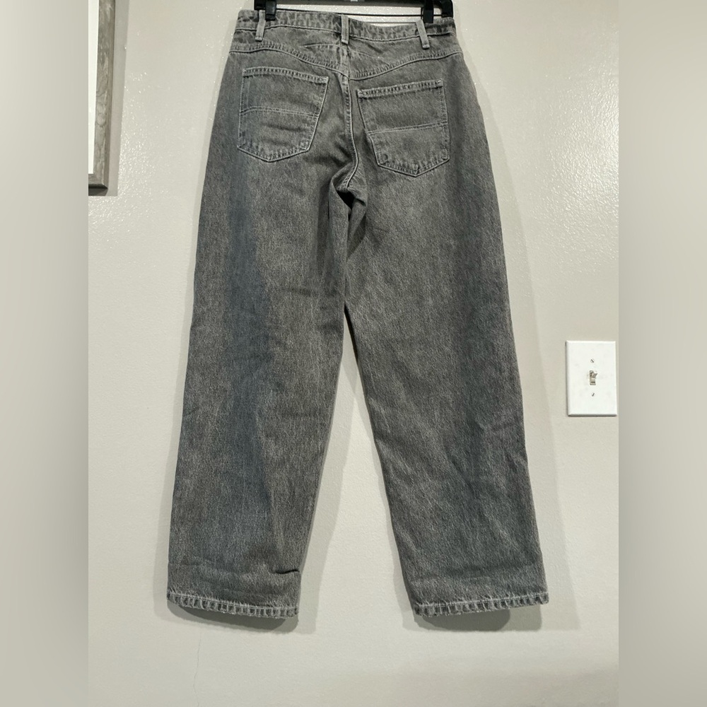 Women's 90s Mid Rise Relaxed Straight Jeans.   Gray  Wash 6 - Picture 10 of 16